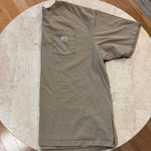 Carhartt 3XL Loose Fit Men's Short Sleeve Khaki T-shirt with Pocket